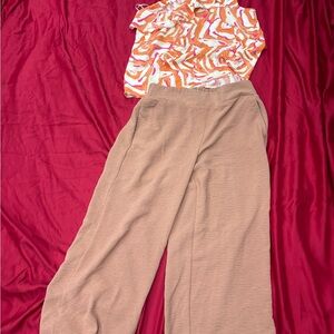 Nine West Tan Wide Leg Pants